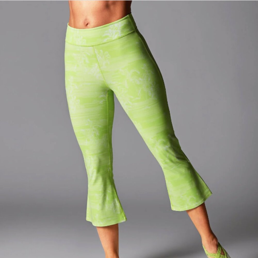 Tavi - High Waisted Crop Flare - Lime Tropical